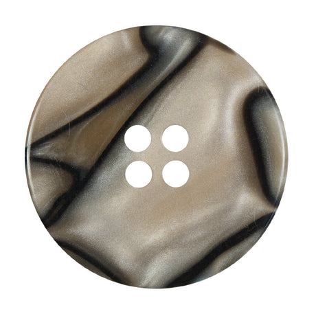 Beige and Black Plastic 4-Hole Button - 60L/38mm