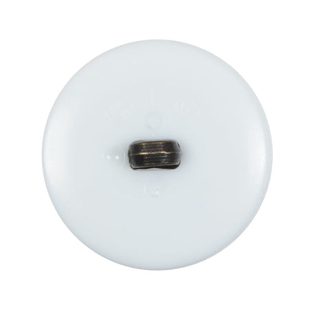 White and Antique Gold Plastic Shank Back Button - 44L/28mm