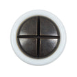 White and Antique Gold Plastic Shank Back Button - 44L/28mm