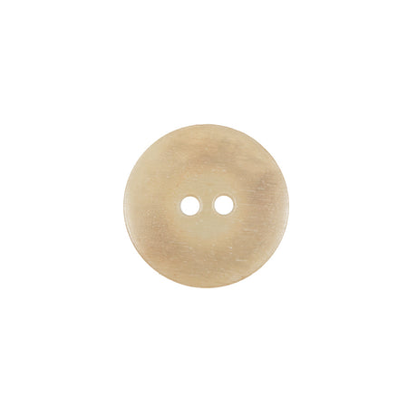 Beige Horn 2-Hole Button - 24L/15mm