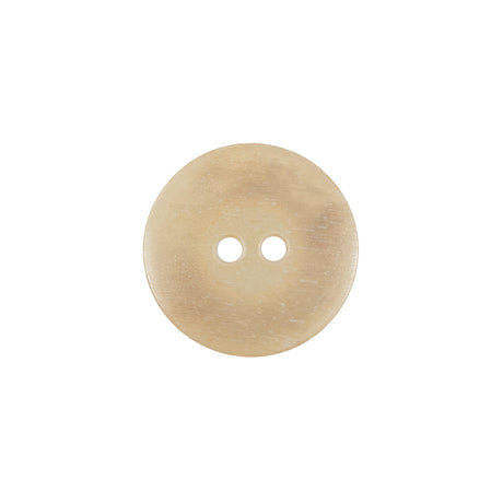 Beige Horn 2-Hole Button - 28L/18mm