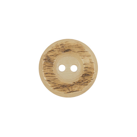 Beige Horn 2-Hole Button - 28L/18mm