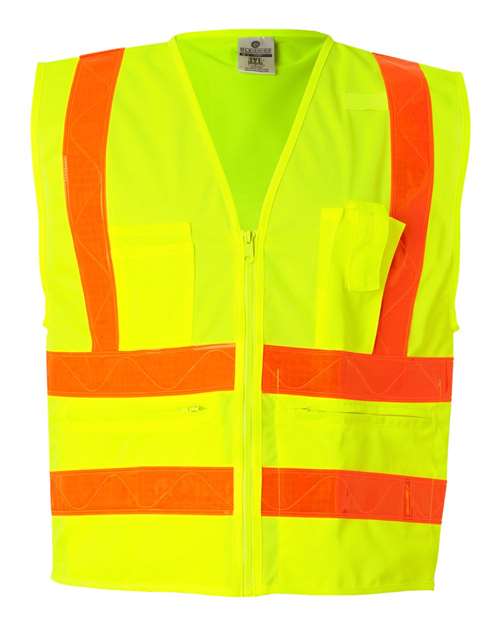 Kishigo Unisex Prismatic Hydrowick-Lite Multi-Zipper Safety Vest