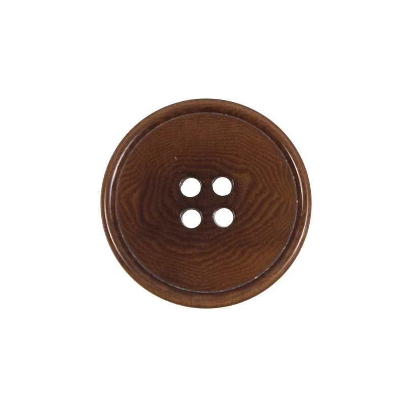 Amber Colored Horn 4-Hole Button - 36L/23mm