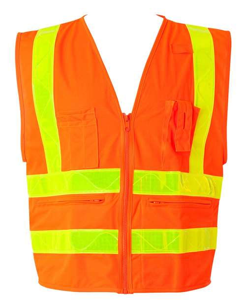Kishigo Unisex Prismatic Hydrowick-Lite Multi-Zipper Safety Vest