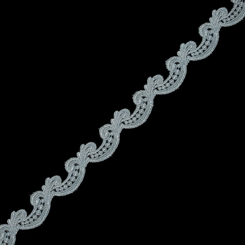 Metallic Ice Blue Guipure Lace Trim - 1.25"