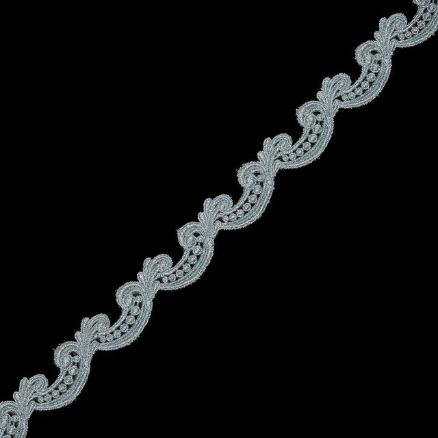 Metallic Ice Blue Guipure Lace Trim - 1.25"
