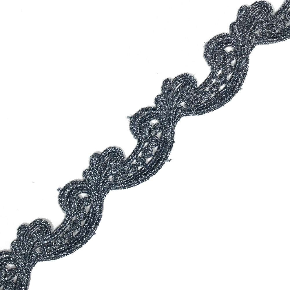Metallic Navy Guipure Lace Trim - 1.25"