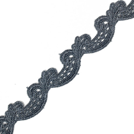 Metallic Navy Guipure Lace Trim - 1.25"