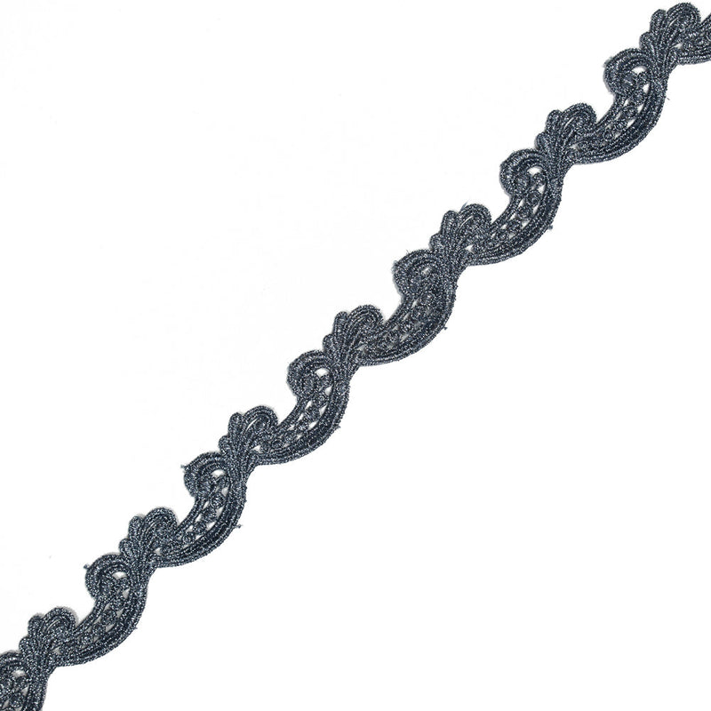 Metallic Navy Guipure Lace Trim - 1.25"