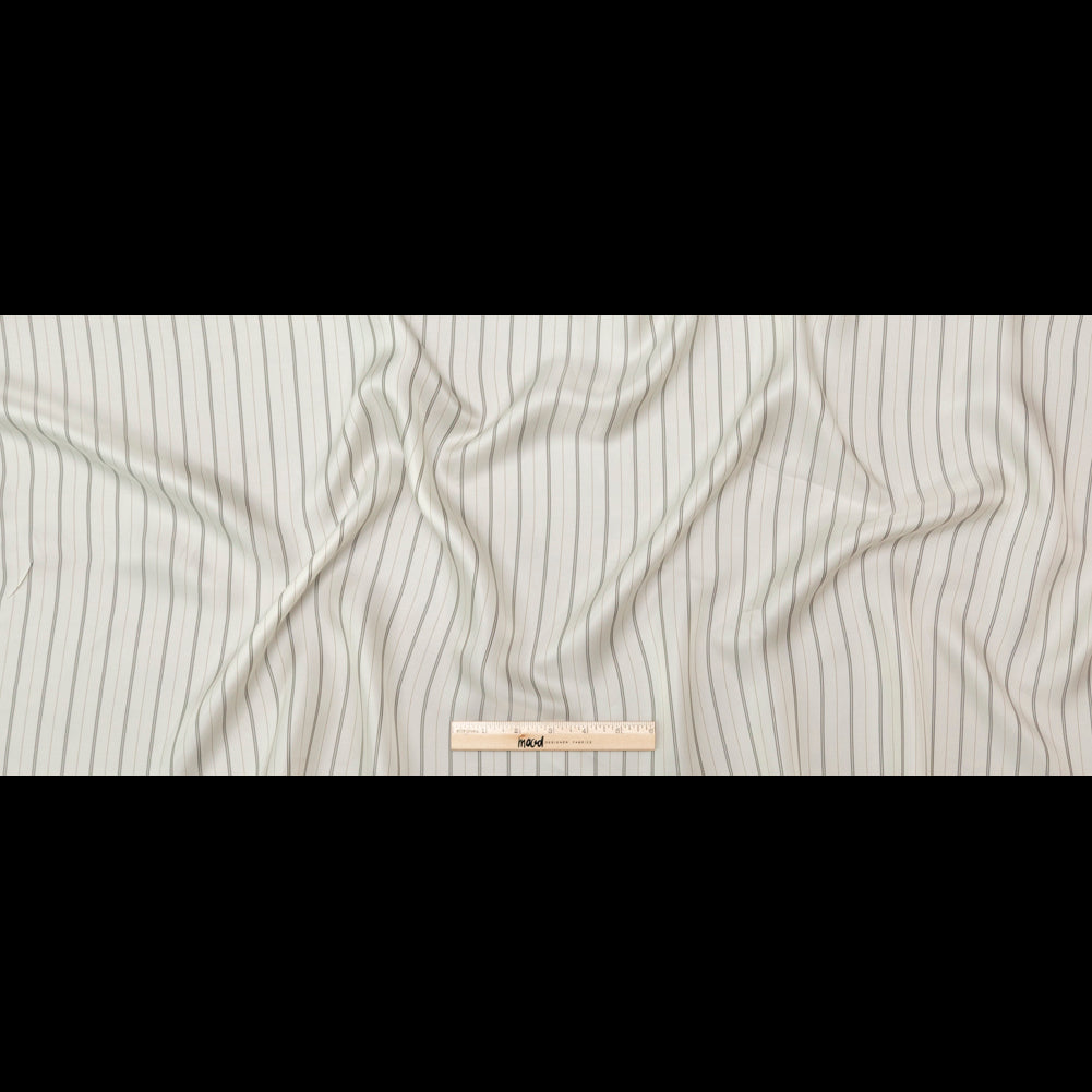 Bemberg Lining - Ivory and Black Stripes