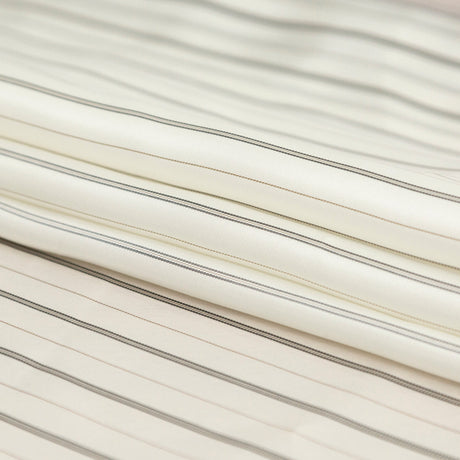 Bemberg Lining - Ivory and Black Stripes