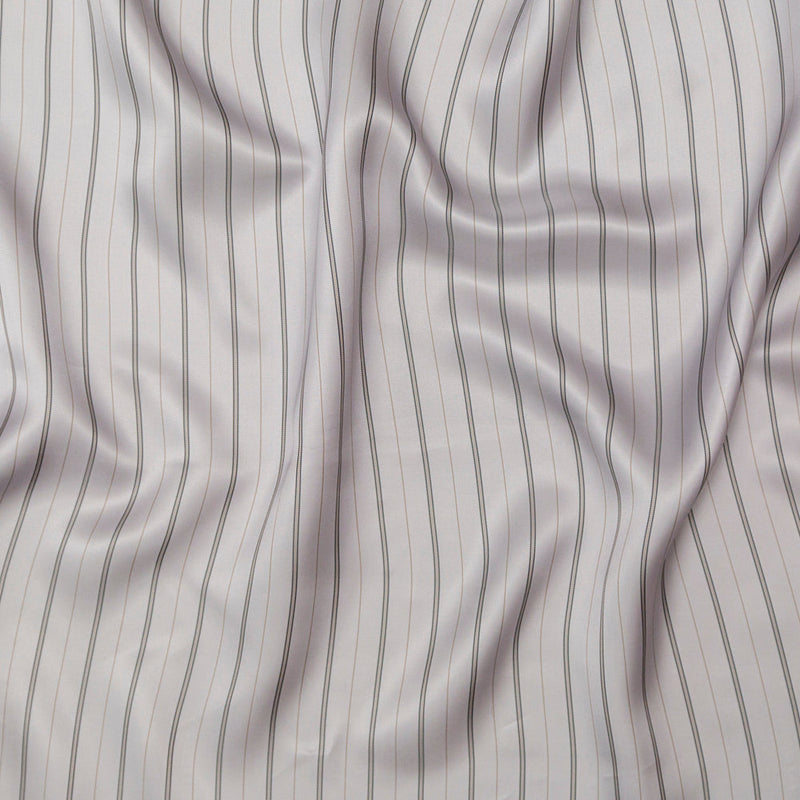 Bemberg Lining - Light Gray and Black Stripes