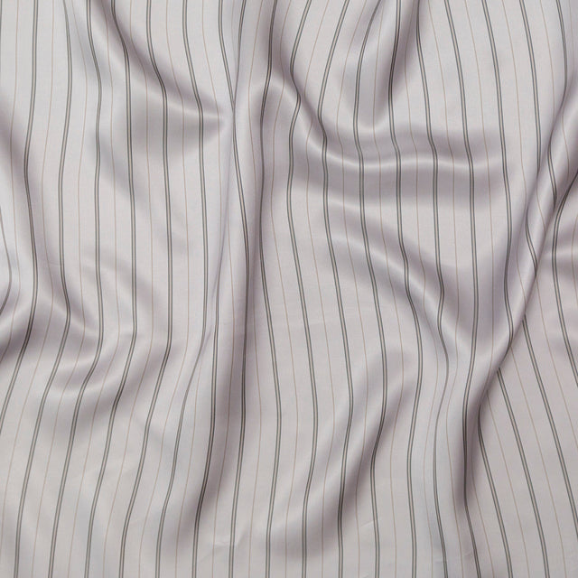 Bemberg Lining - Light Gray and Black Stripes