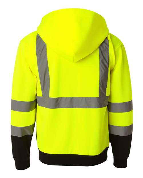 Hi-Vis Full-Zip Hooded Sweatshirt