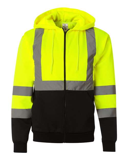 Hi-Vis Full-Zip Hooded Sweatshirt