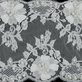 White Fancy Beaded Lace Trim - 10"