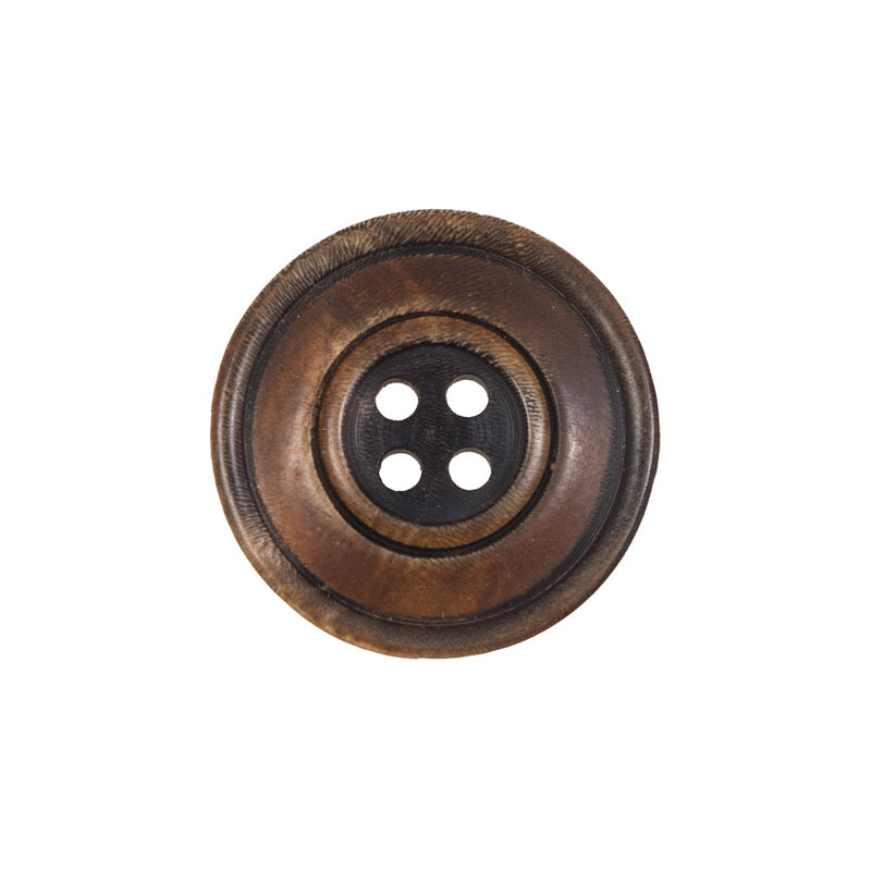 Light Brown Horn 4-Hole Button - 34L/21.5mm