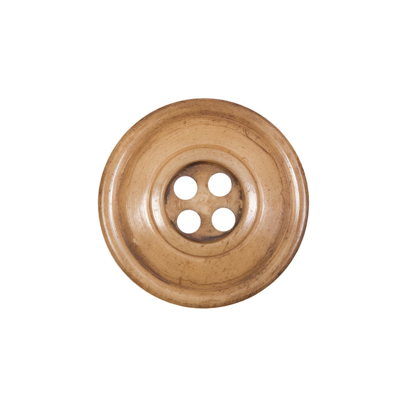 Beige Horn 4-Hole Button - 34L/21.5mm