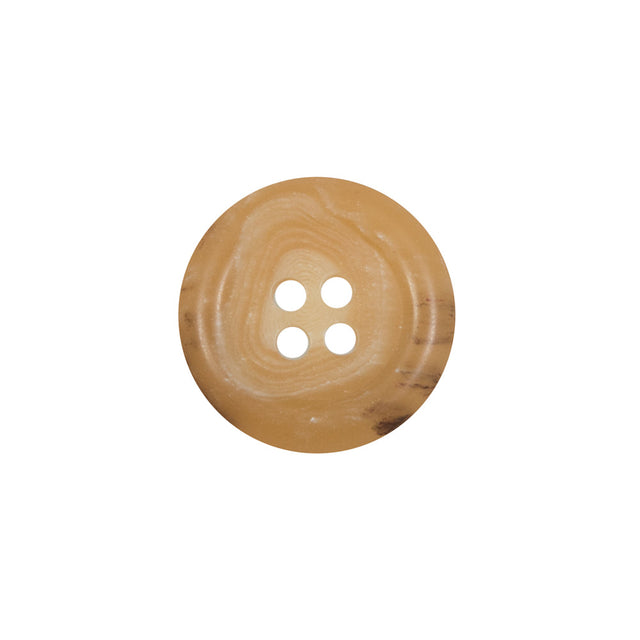 Beige Horn 4-Hole Button - 28L/18mm