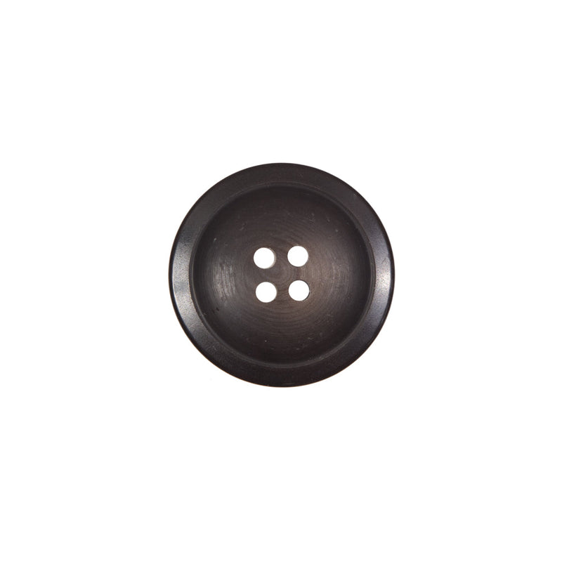 Matte Brown Plastic 4-Hole Button - 24L/15mm