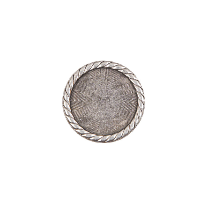 Silver Metal Shank Back Button - 24L/15mm