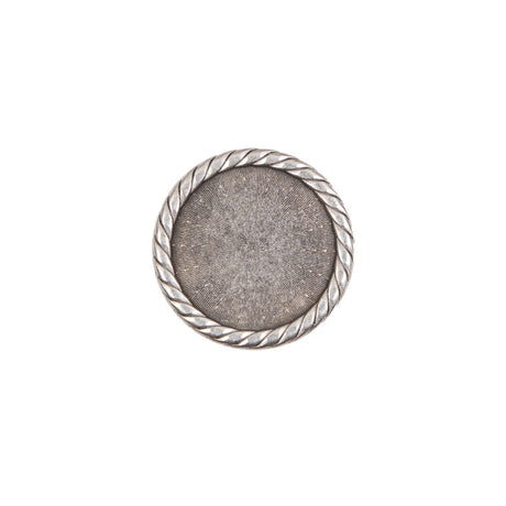 Silver Metal Shank Back Button - 24L/15mm