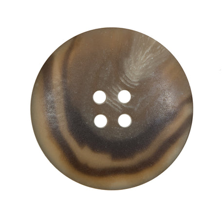 Brown and Beige Plastic 4-Hole Button - 44L/28mm