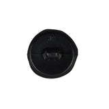 Black Leather Shank Back Button - 32L/20mm