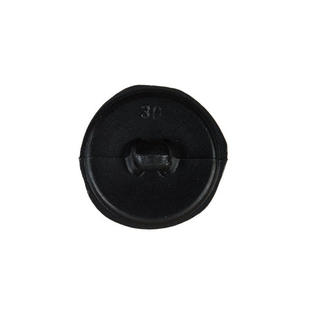 Black Leather Shank Back Button - 32L/20mm