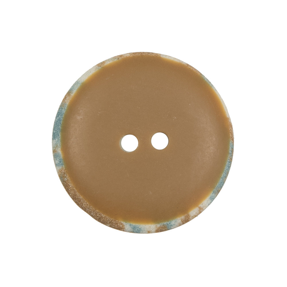 Beige and Blue 2-Hole Button - 40L/25.5mm