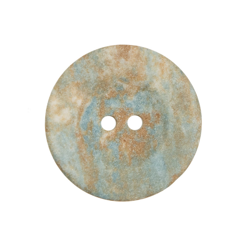 Beige and Blue 2-Hole Button - 40L/25.5mm