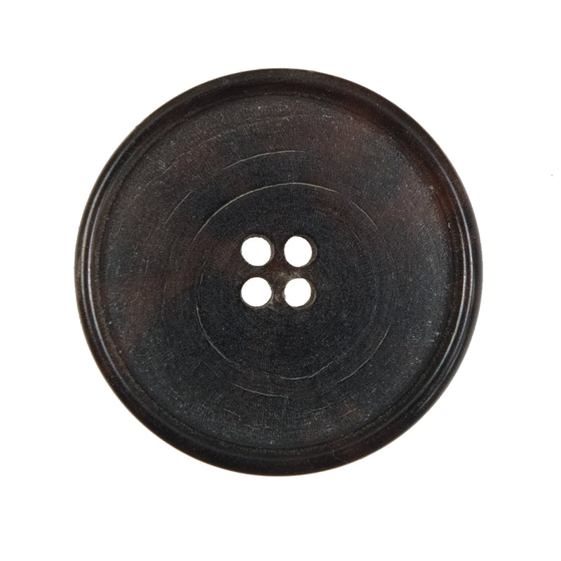 Italian Brown Horn 4-Hole Button - 44L/28mm