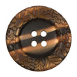Italian Metallic Bronze Etched 4-Hole Button - 54L/34mm