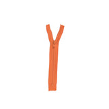 Orange Closed Bottom Plastic Molded Zipper - 6.5"