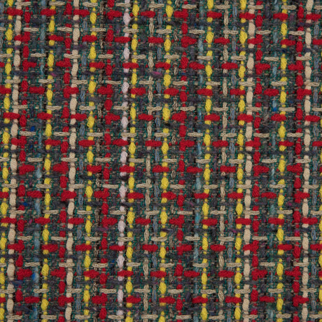 Red, Green and Yellow Woven Wool Tweed