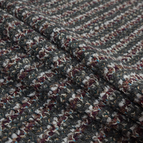 Italian Green, Gray and Oxblood Striped Wool Knit