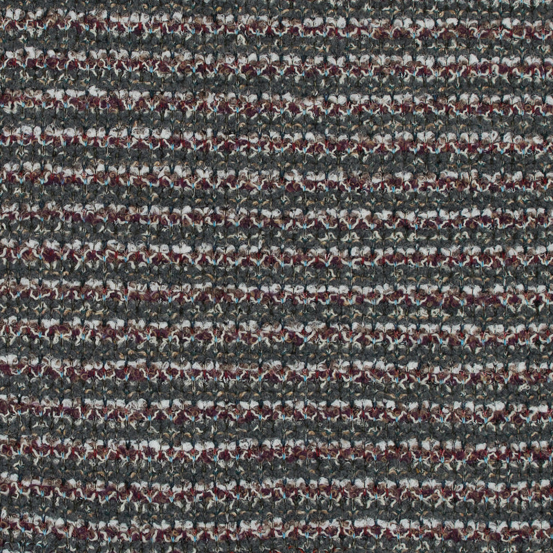 Italian Green, Gray and Oxblood Striped Wool Knit