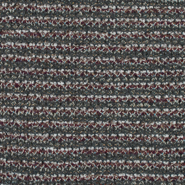 Italian Green, Gray and Oxblood Striped Wool Knit