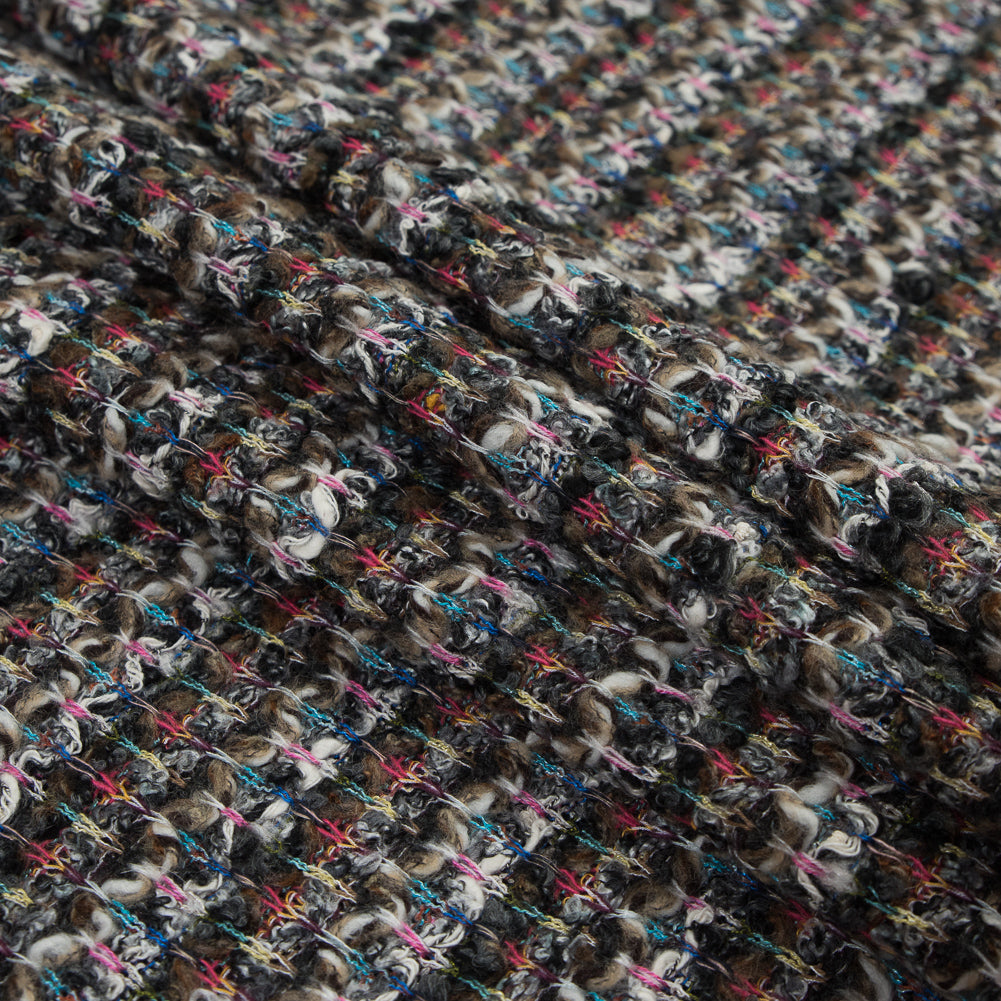 Italian Brown, Yellow and Pink Striped Wool Knit