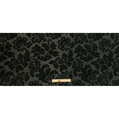 Deep Forest Green Floral Laminated Stretch Polyester Woven
