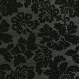 Deep Forest Green Floral Laminated Stretch Polyester Woven