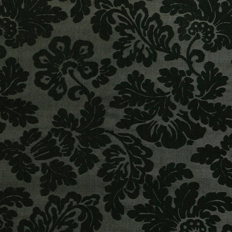 Deep Forest Green Floral Laminated Stretch Polyester Woven