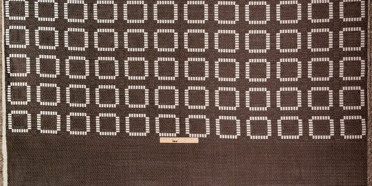 Brown and Ivory Geometric Woven Panel