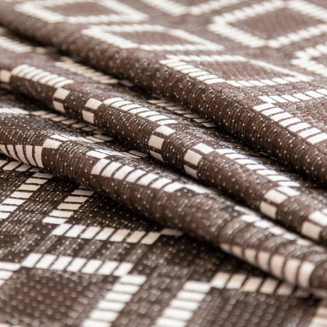 Brown and Ivory Geometric Woven Panel