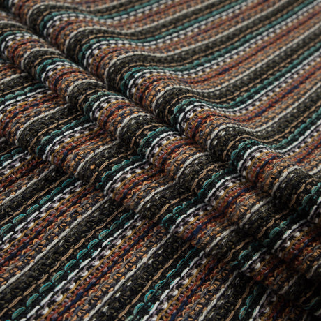 Italian Olive and Orange Striped Wool Knit