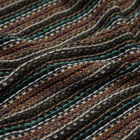 Italian Olive and Orange Striped Wool Knit