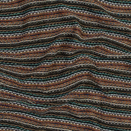 Italian Olive and Orange Striped Wool Knit