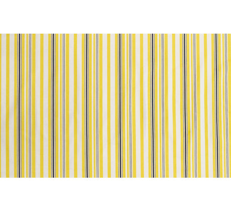 Yellow, Navy and White Striped Polyester Twill