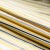 Yellow, Navy and White Striped Polyester Twill